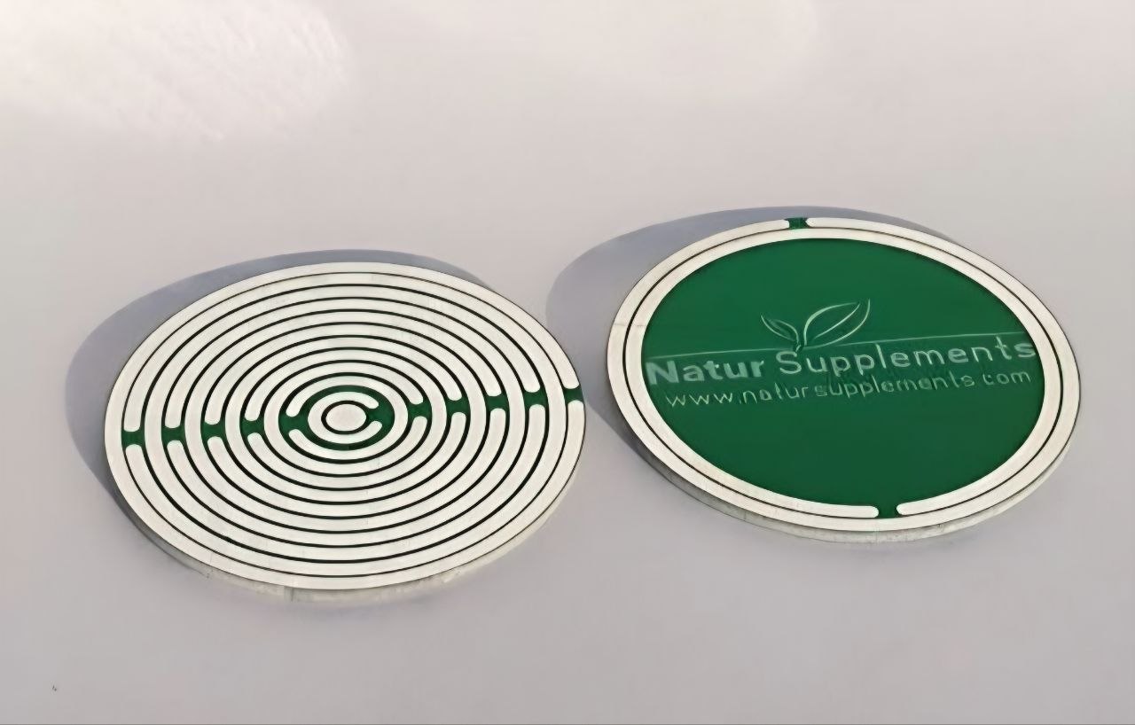 Polarisatorplatten Grün / Anhänger Schwarz 33mm mit Edelstahlring – Bild 7